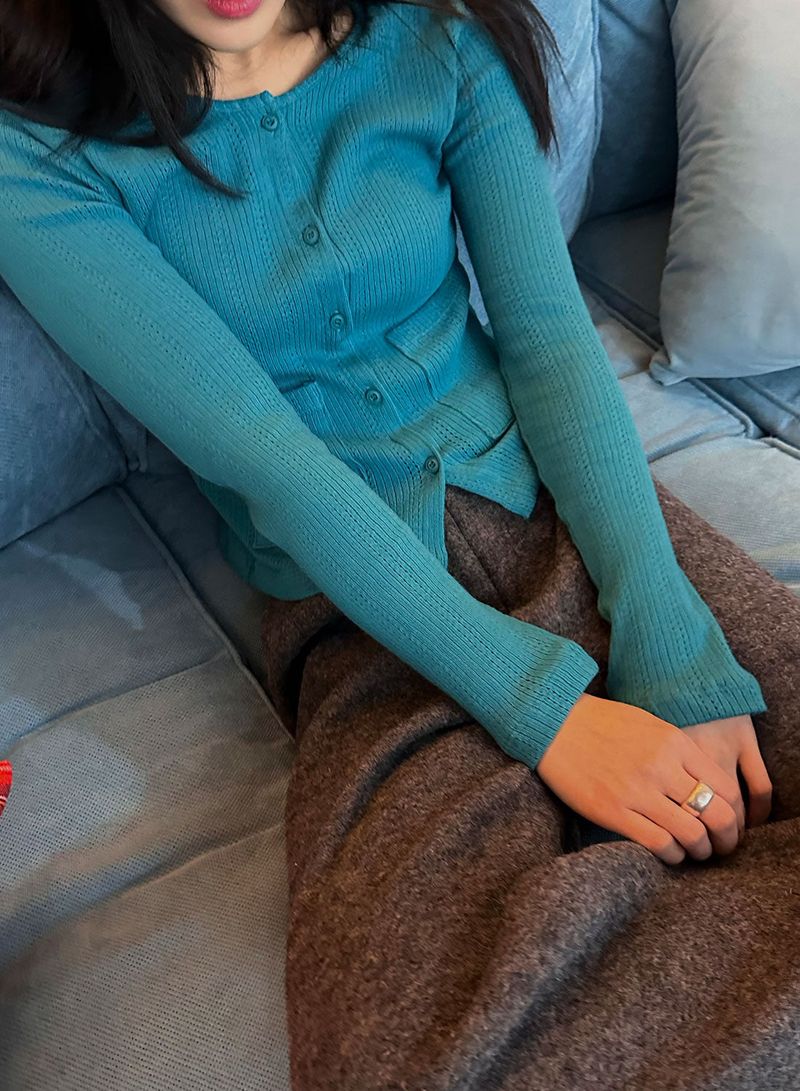 LIZ EYELET CARDIGAN (3COL)
