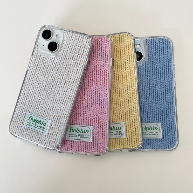 LABEL KNIT HARD JELL CASE_BLUE