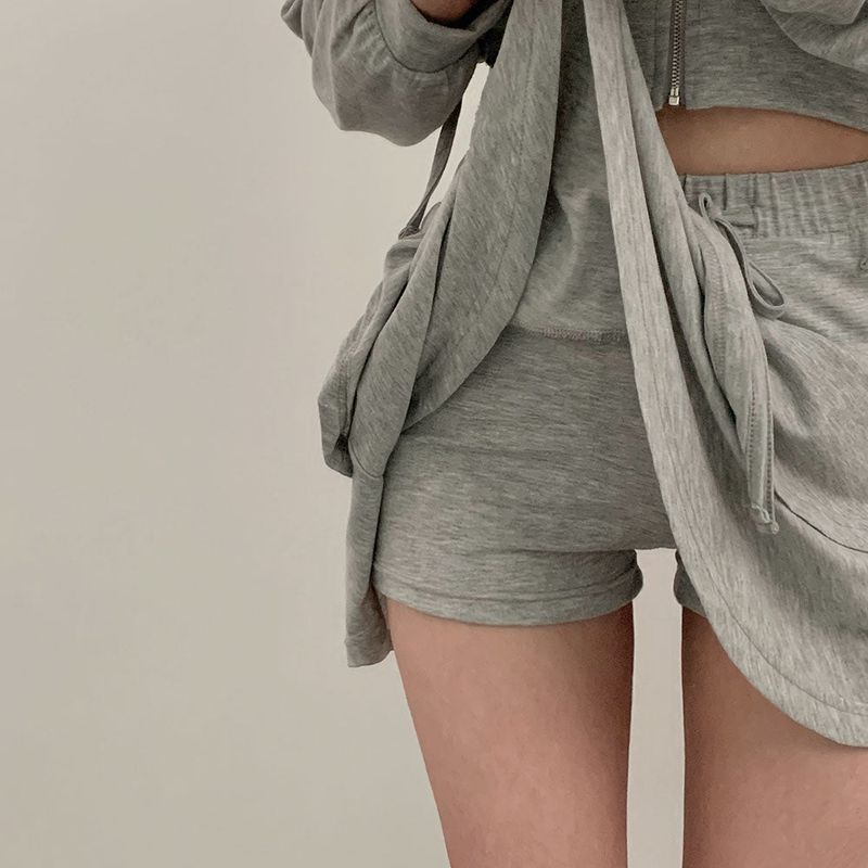 [Bellide made] skirt + hooded zip-up set
