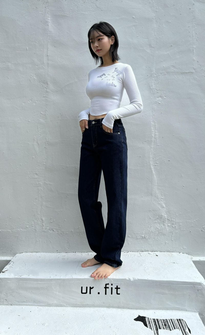 DARK BLUE STANDARD FIT DENIM PANTS code 23003