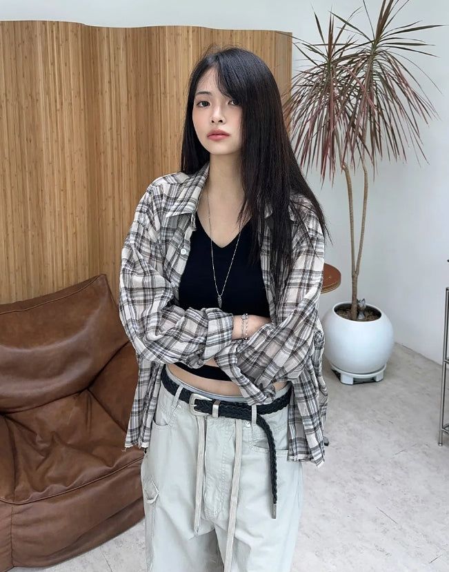 SATIIIZ（サティーズ）の「Peto Summer Crop Check Shirt（Tops）」