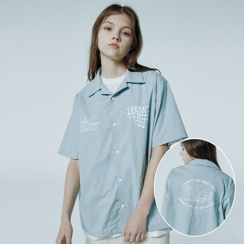 Puppy dolphin open collar shirts