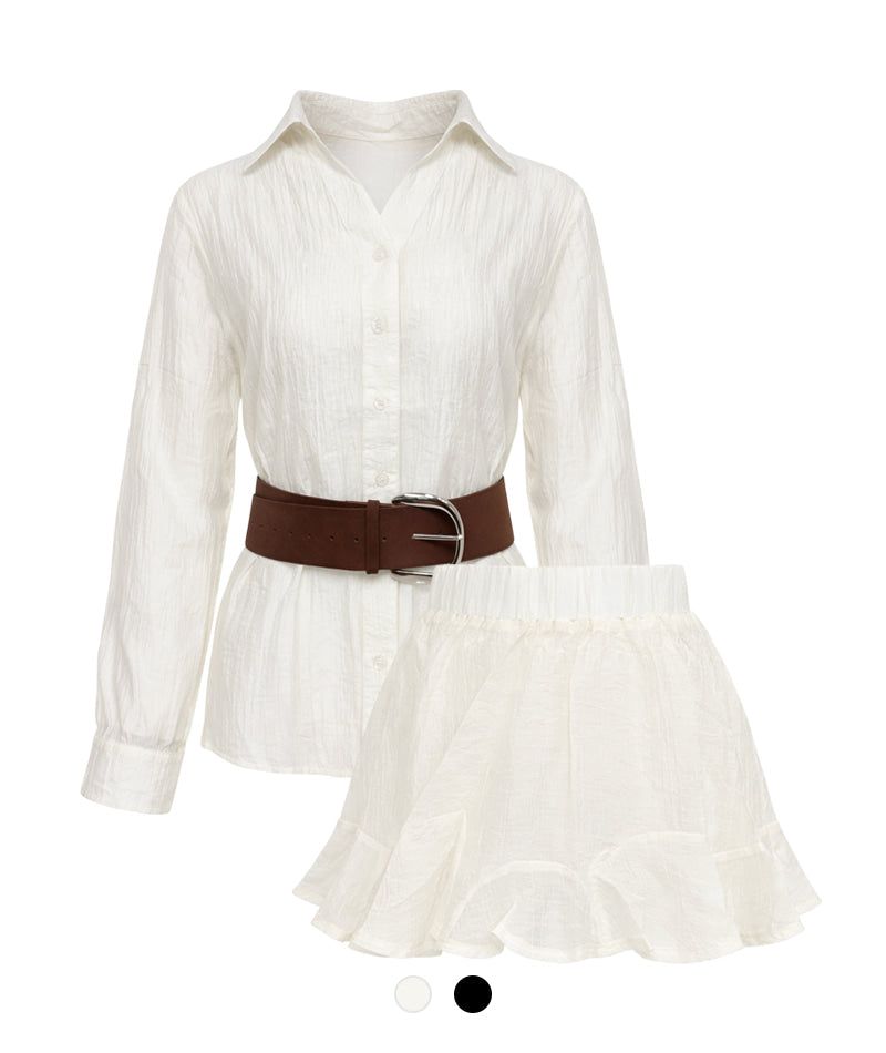 Cozy&Kitsch（コージーアンドキッチ）の「Roen Wrinkle Shirt Skirt Set（Setup）」