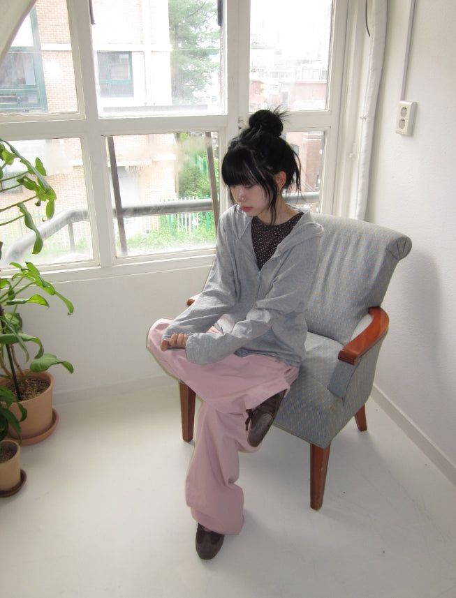 [unisex] Nevea Basic Slub Two-Way Hood Zip-Up