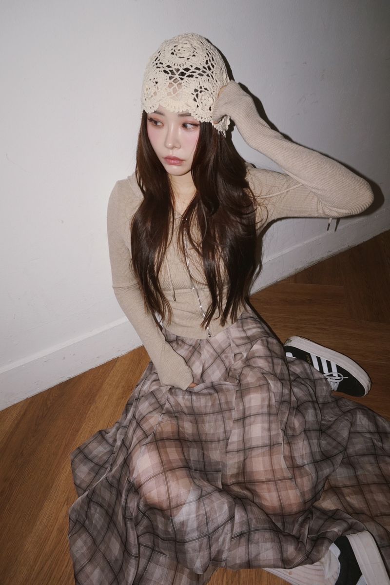 Knit Flower Bucket Beanie