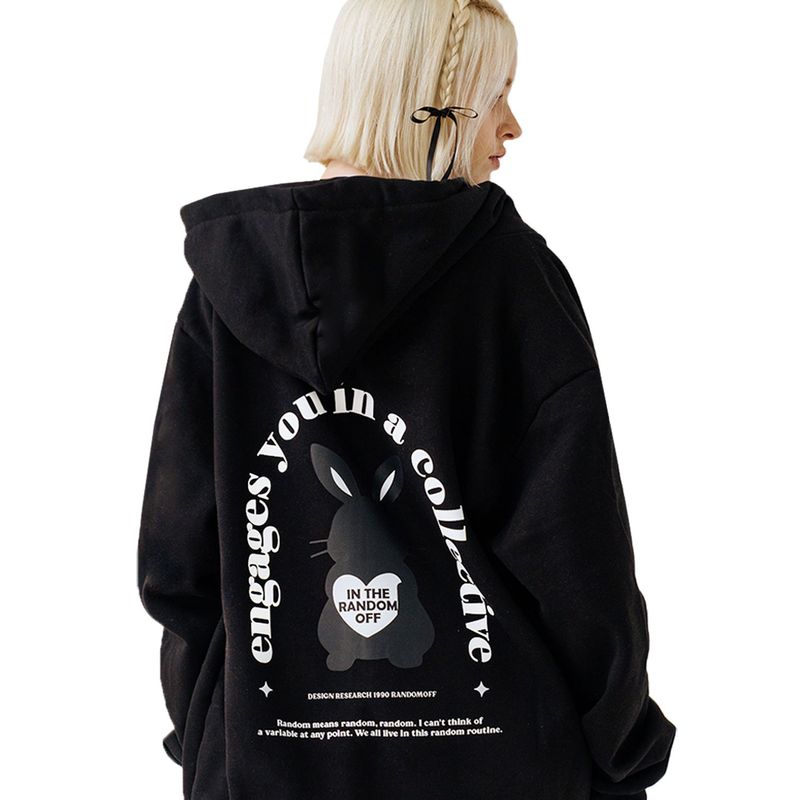 RANDOMOFF（ランダムオフ）の「BLACKBUNNY BACK HOODIE ZIP-UP（Tops）」