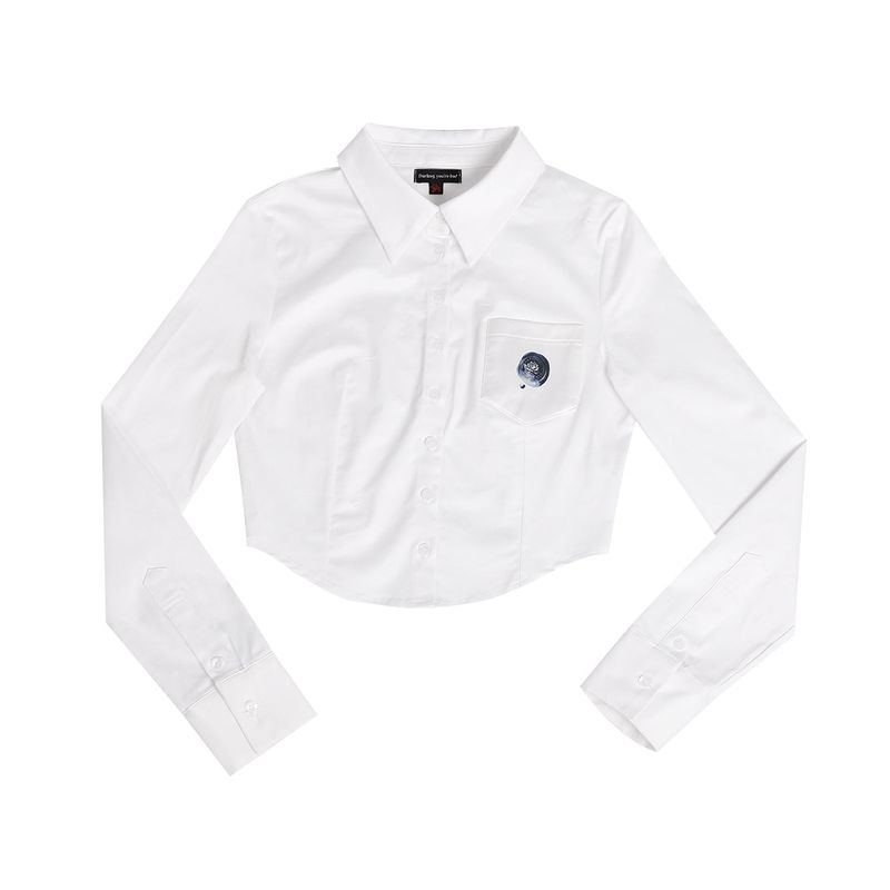 DARLING, YOU ARE BAD(YOU ARE BAD)の「ROSE SYMBOL CROP SHIRT #NAVY(Tops)」
