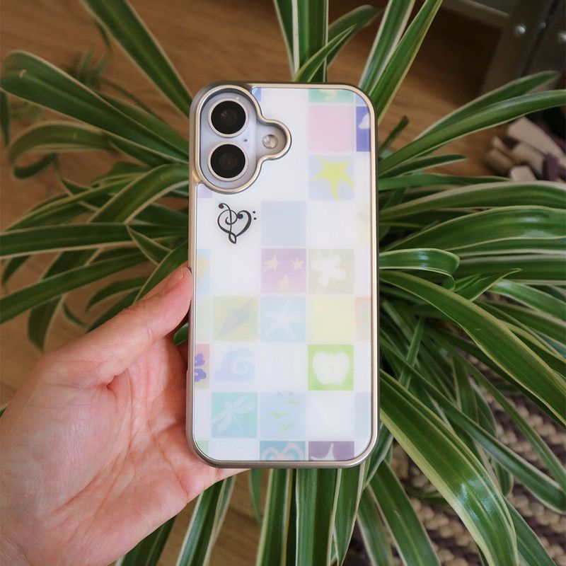 [MADE][MagSafe]Glossy Glass Silver Bumper Case 夏の採集