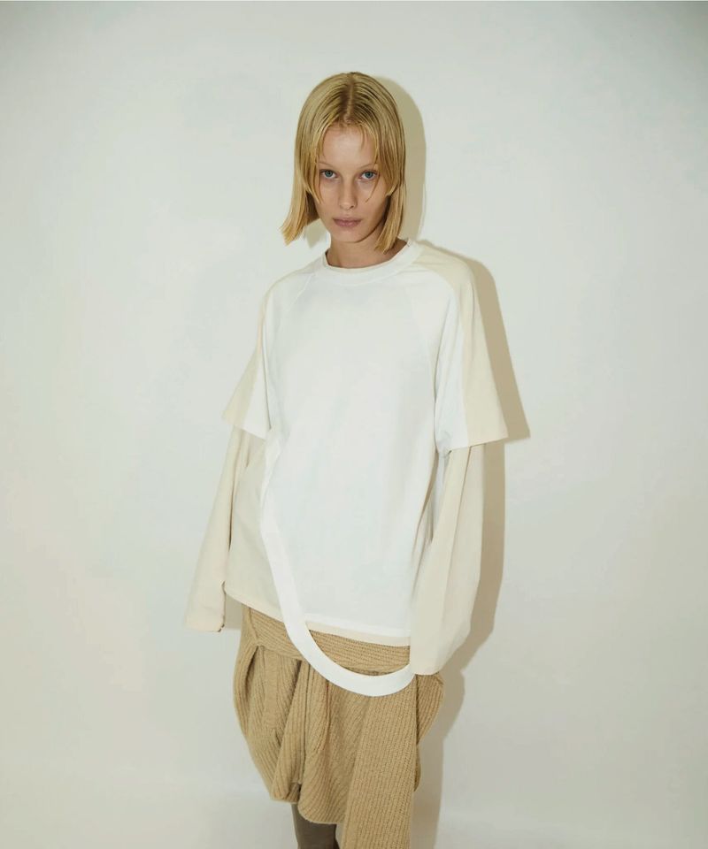 BICOLOR LAYERED LONG TEE