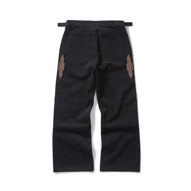 Western boots cut work pants / Black