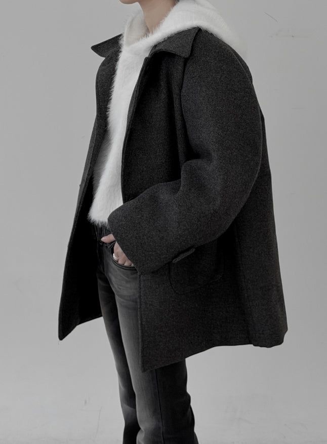 Angora Fur Crop Hooded Sweatshirt