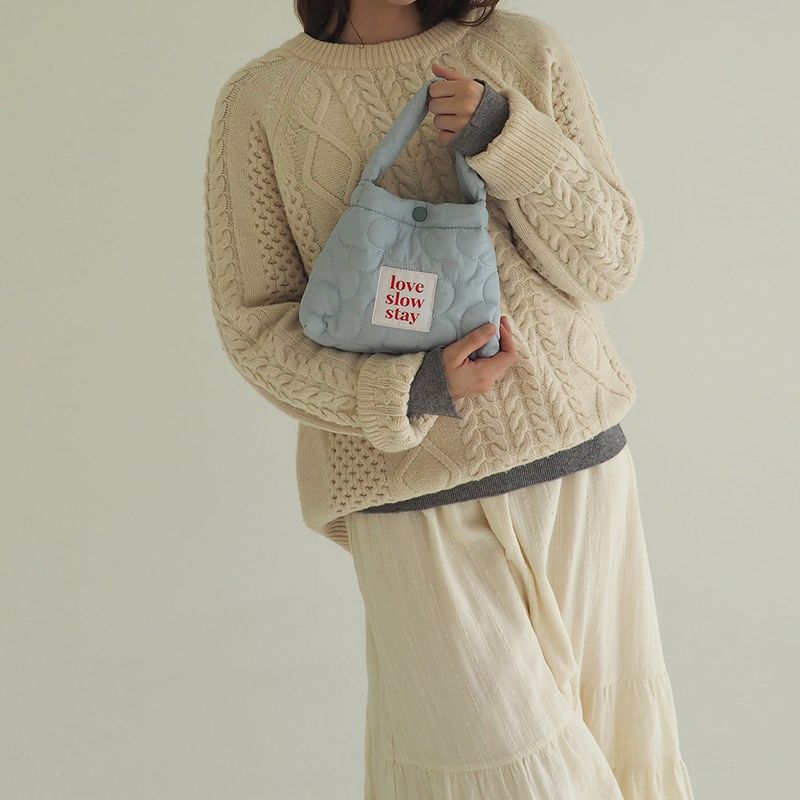 flower padding tote-sky