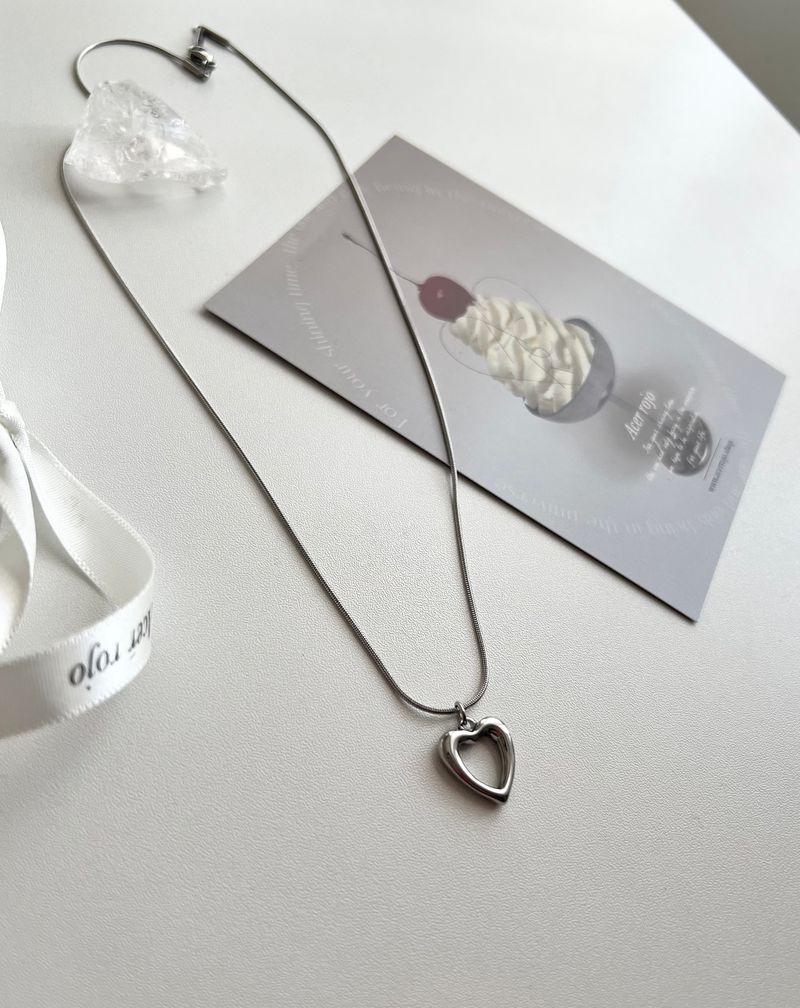 Hui Space Heart Stainless Steel Snake Strap Coin Layered Necklace