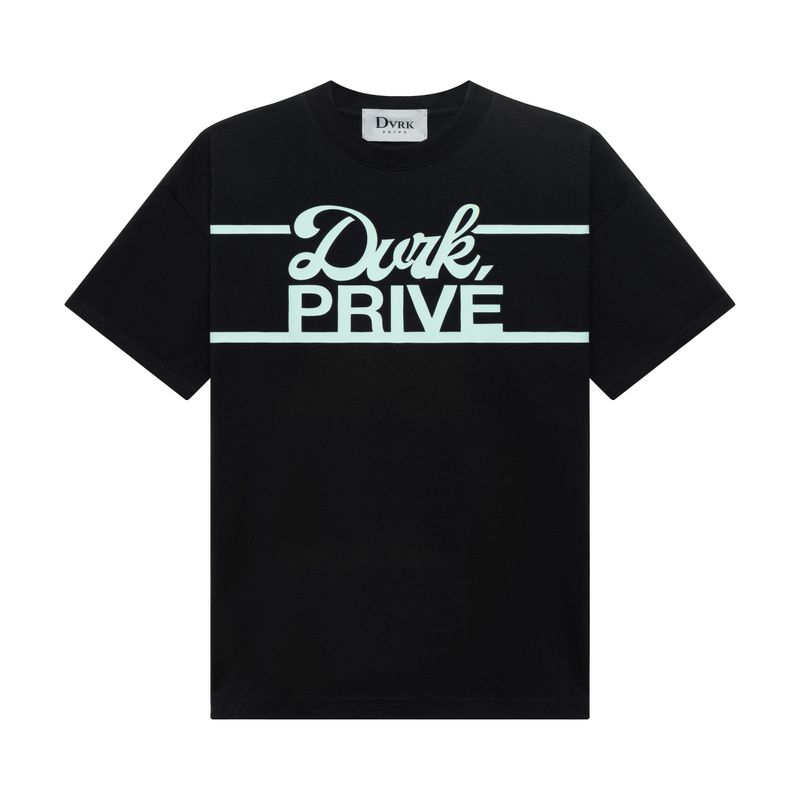 DVRK PRIVÉ STRIPED LOGO TEE - BLACK