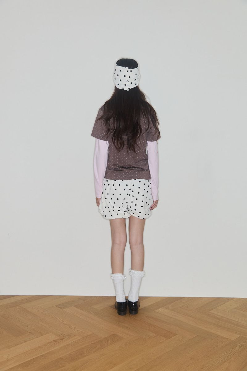 COOKIE LAYERED HOODIE TOP (BROWN / PINK)