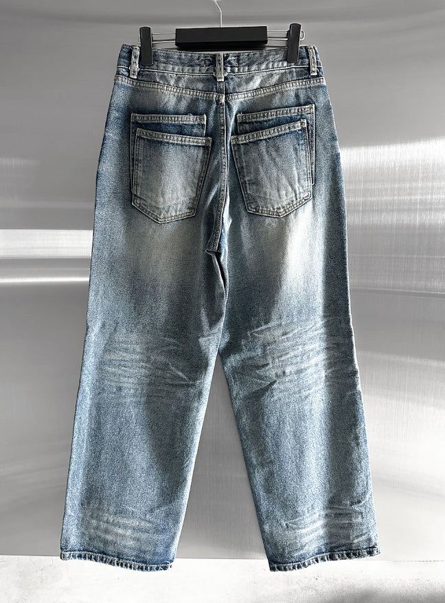 (Unisex) Lumen Double Pocket Washed Denim