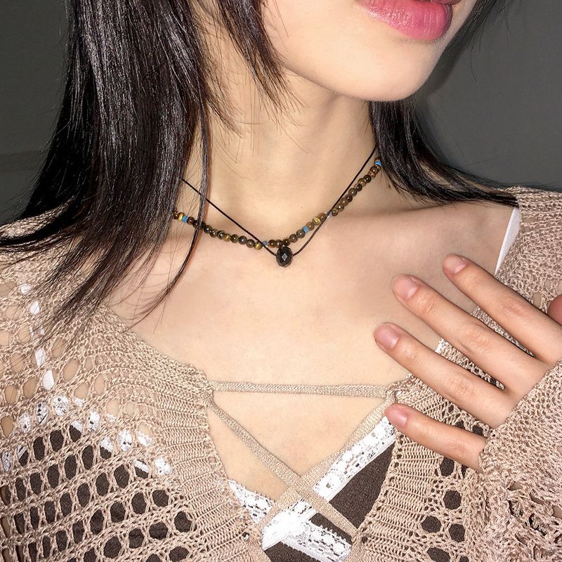 WONDER WONDER（ワンダーワンダー）の「[2 sets] Chicon stone 2-line layered set necklace（Accessories）」