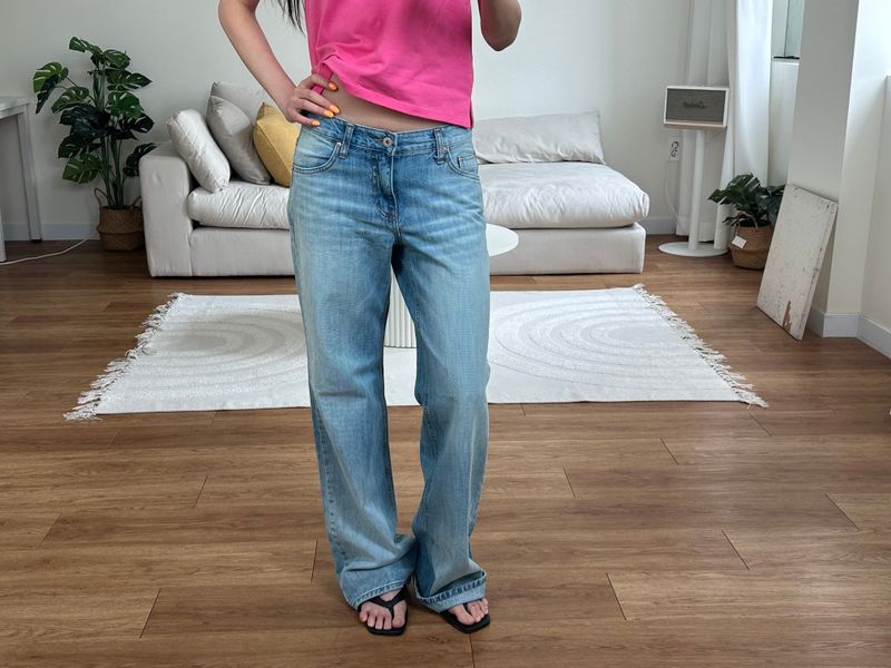 washed low denim