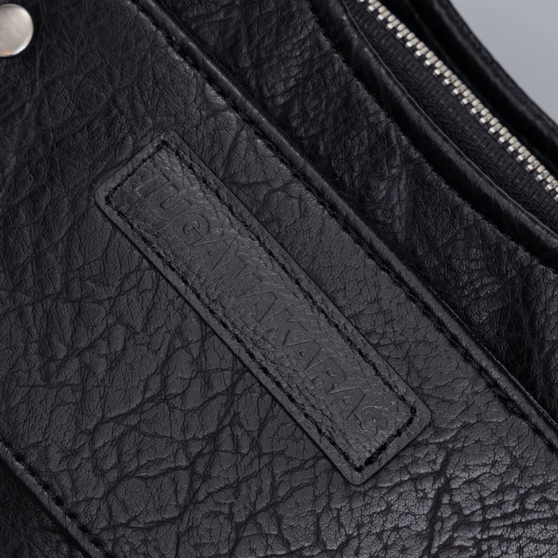 Studded Leather Shoulder Bag (Black)