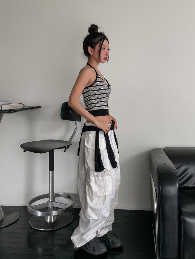 Lorna Pigment Nylon Double Cargo Pants