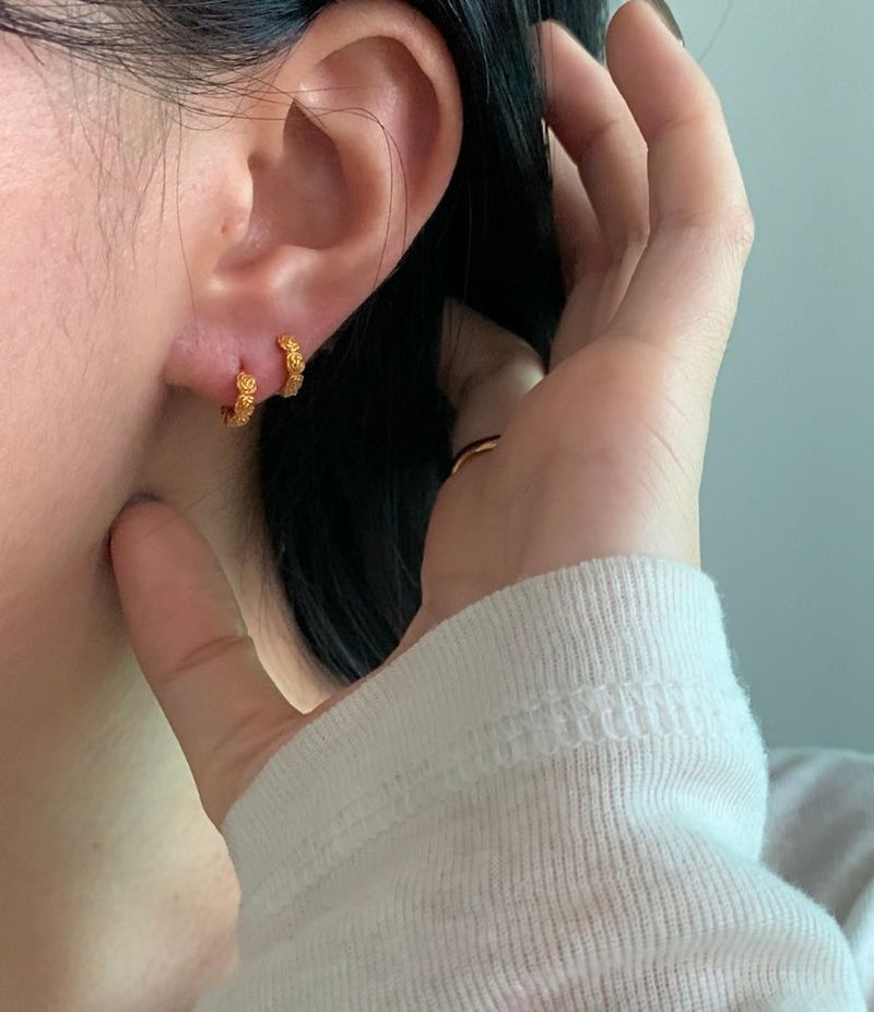  (silver925) ミニローズワンタッチピアス *gold