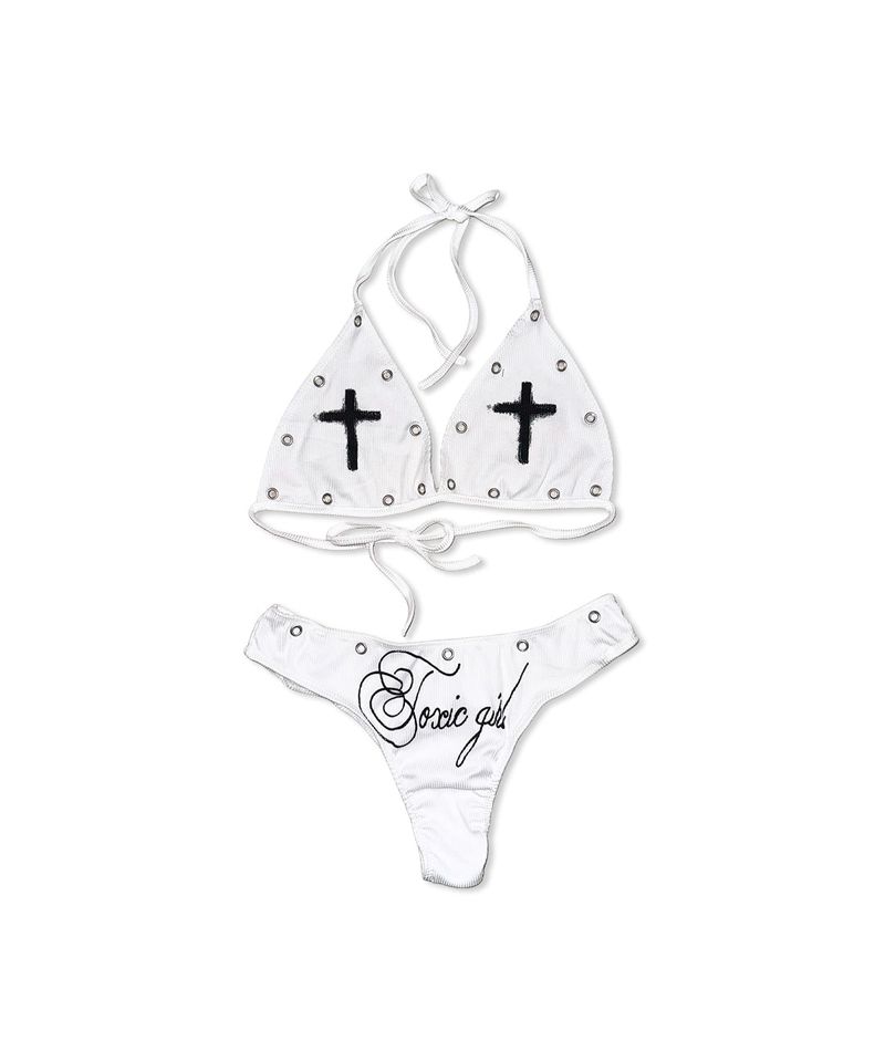 cross girl eyelet bikini (2colors)