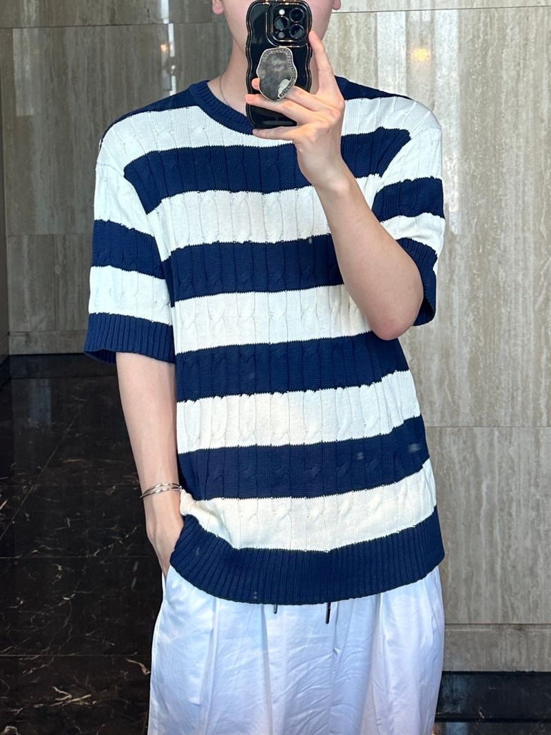 MR Cable Stirpe half knit