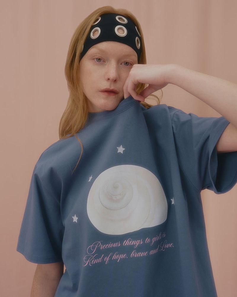 CHARMING SHELL TSHIRT-BLUE