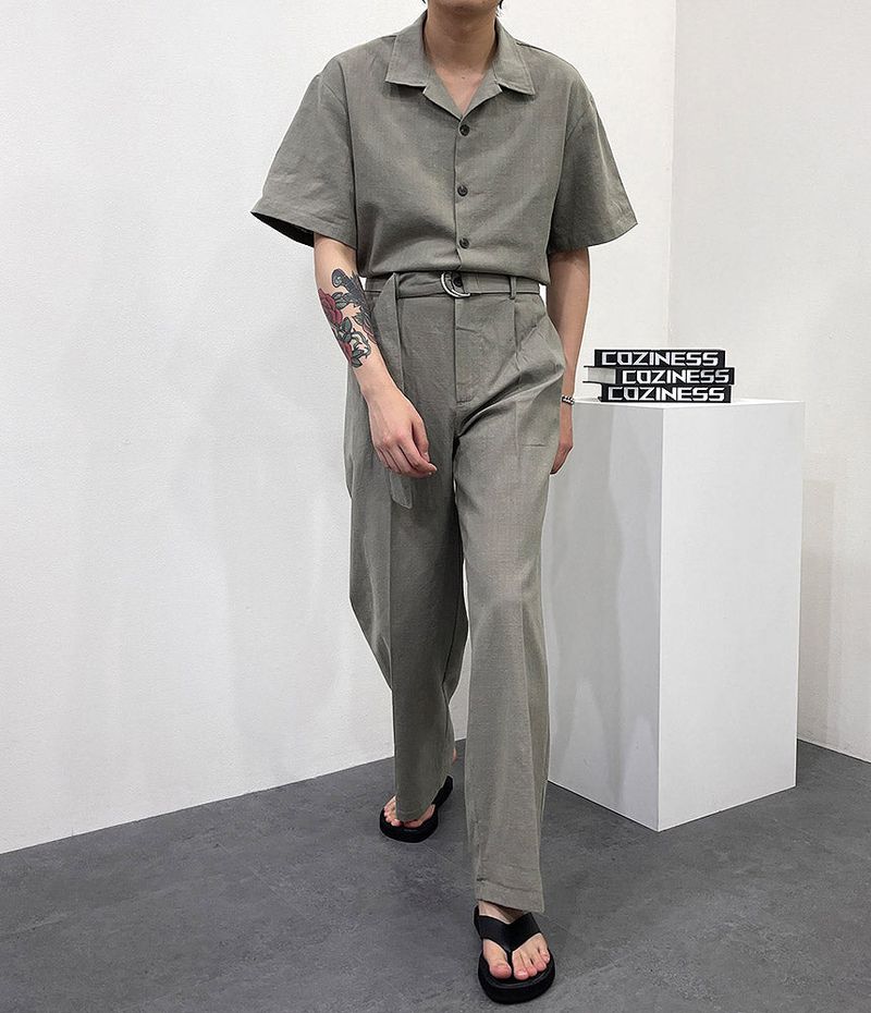 RO linen wide jumpsuit (3 colors)