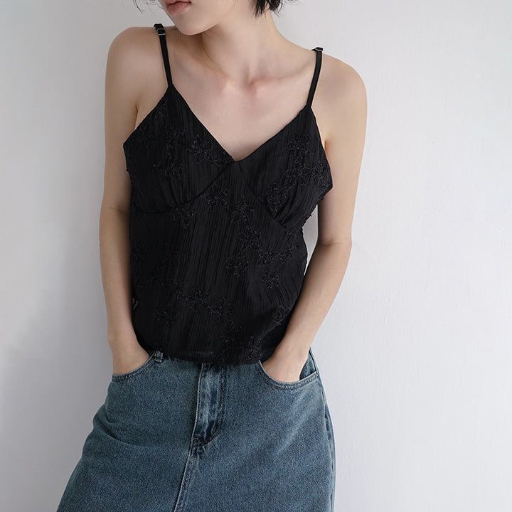 [Avitton] Flower Embroidered Bustier -2color