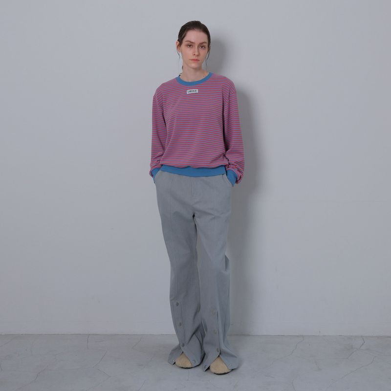 Pink/Sky Blue Stripe Fleece MTM