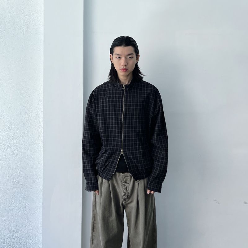 FADE MEET（フェードミート）の「Dark Plaid Two-Way Zip Shirt（Tops）」