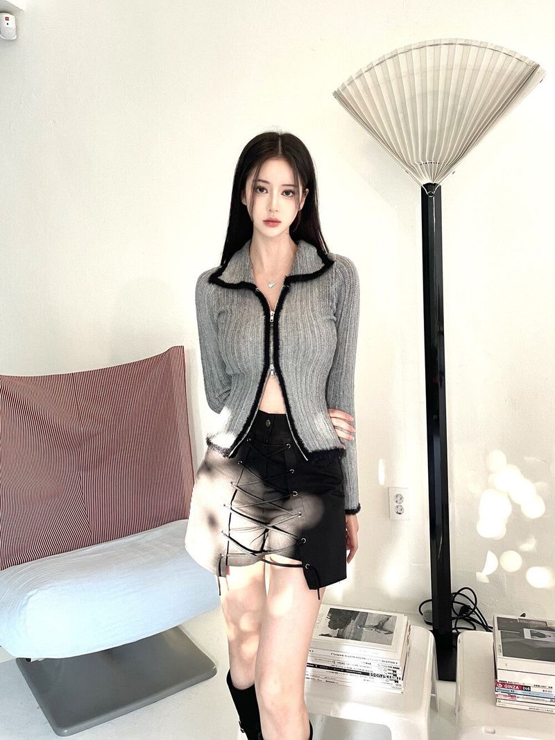 1062. Eyelet wrap pocket sk-pt (3color)