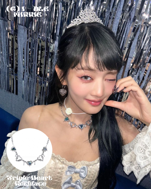 [Heart2Hearts Yuha, IDLE Minnie PIck!] Triple Heart Necklace