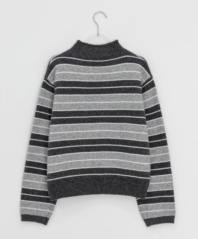 Hermot Half Neck Stripe Wool Knit