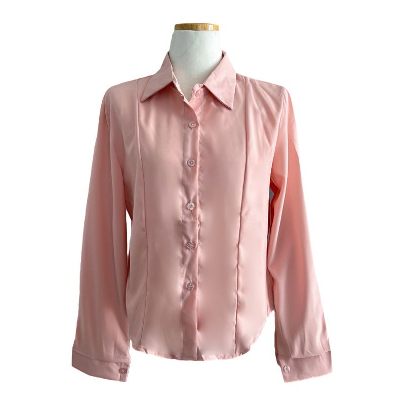 Soft Palette Panel-Cut Collar Shirt Blouse