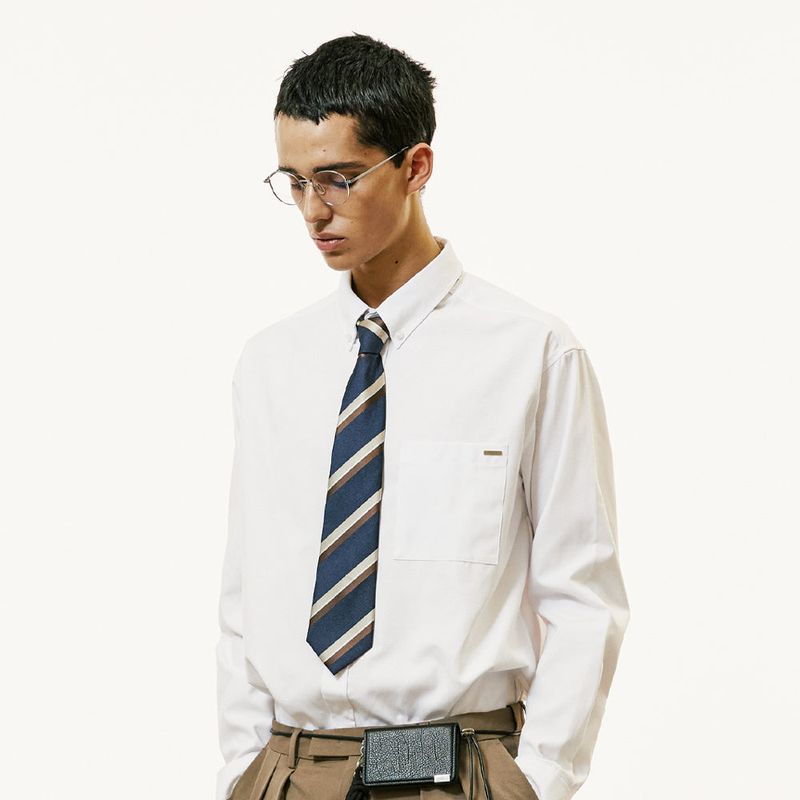 S SY(エスエスワイ)の「chest pocket tip oxford shirt white(Tops)」