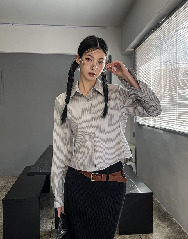 [Belt set] Belted knit midi skirt