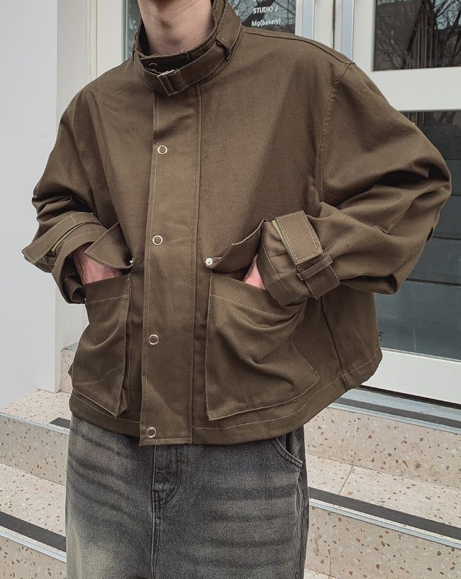 Flip Belt Crop Bomber Jacket