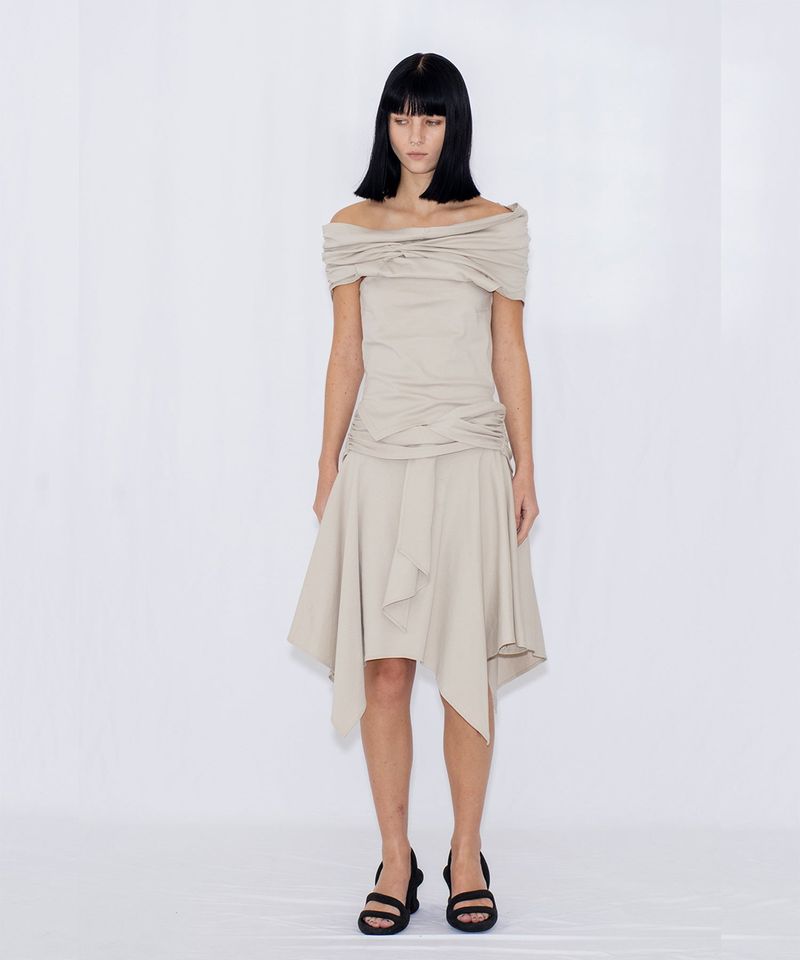 ASYMMETRIC DRAPE SKIRT