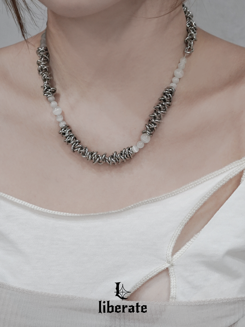 [S.Steel] Twisted Chain Necklace