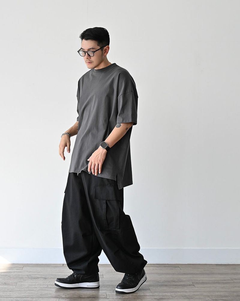 SIO WIDE CARGO PANTS BK