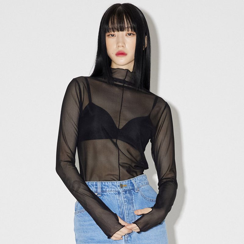 ZEROPLANET（ゼロプラネット）の「レイヤードシースルートップス / Layered See-through Top [BLACK]（Tops）」