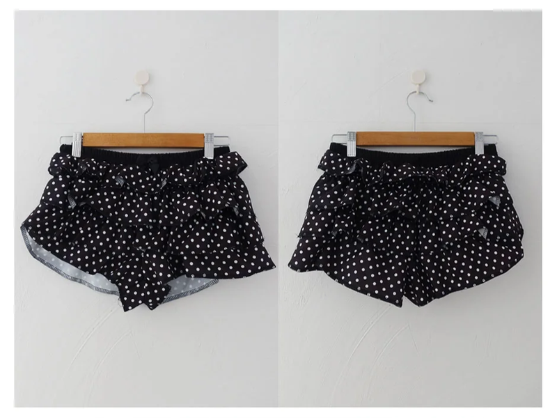 TIERED POLKA DOT RUFFLE SHORTS