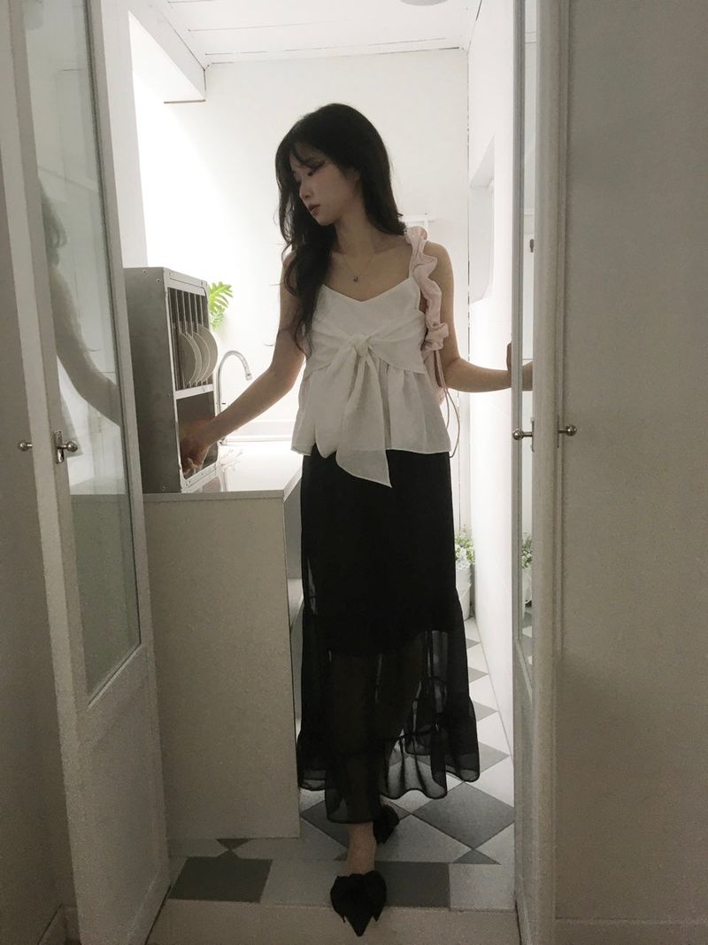 Ribbon Tank Top Blouse