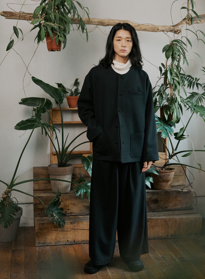 unisex side wide pants black