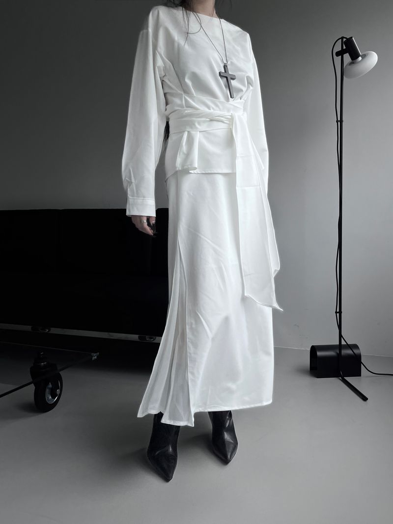 twin sheer belted set-up (4color)