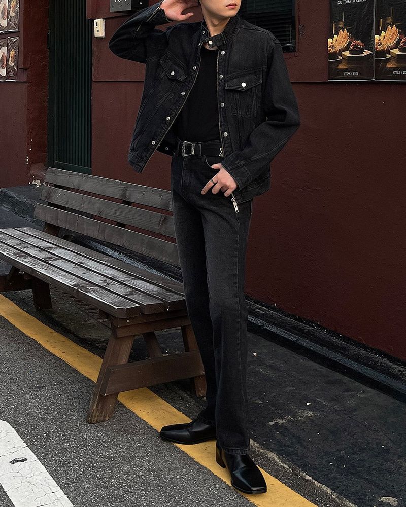 EN And denim trunker jacket (M ~ L)