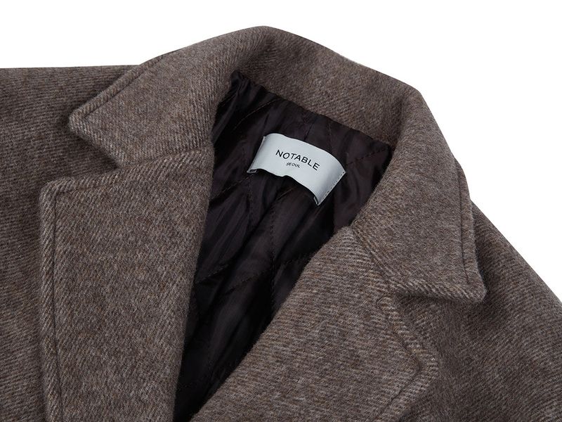 BELTED HALF COAT -BROWN