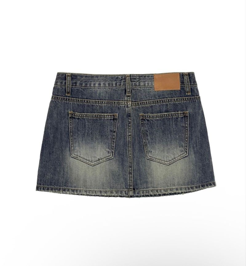 ginger deep washing low denim sk